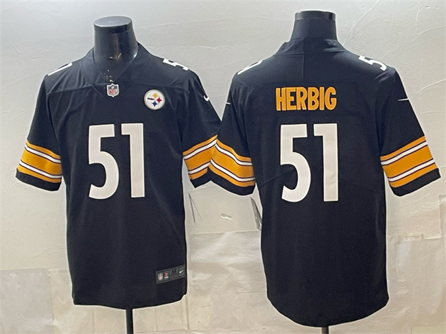 Pisttburgn Steelers #51 Nick Herbig Black Vapor Untouchable Limited Stitched Football Jersey