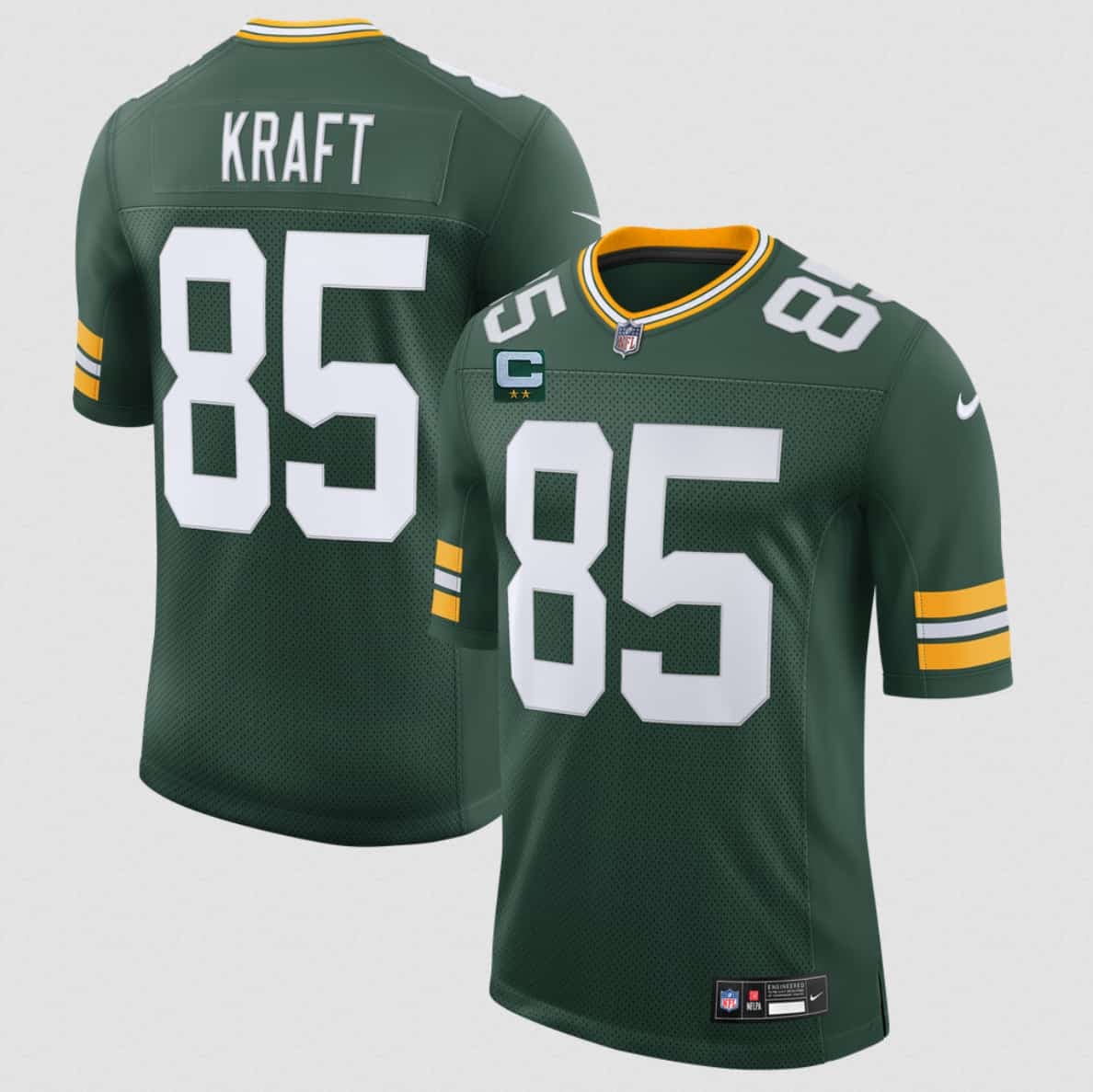 Green Bay Packers #85 Tucker Kraft Green 2026 With 2-Star C Patch New Vapor Untouchable Limited Football Stitched Jersey