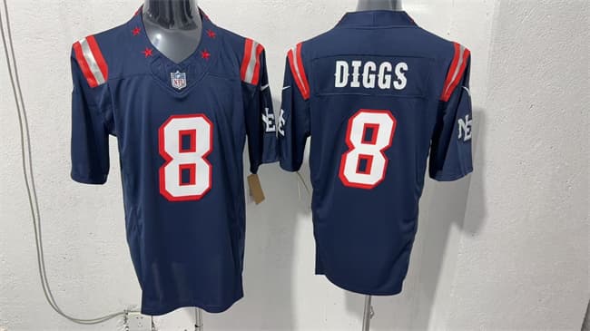 New England Patriots #8 Stefon Diggs Navy F.U.S.E. Vapor Limited Football Stitched Jersey