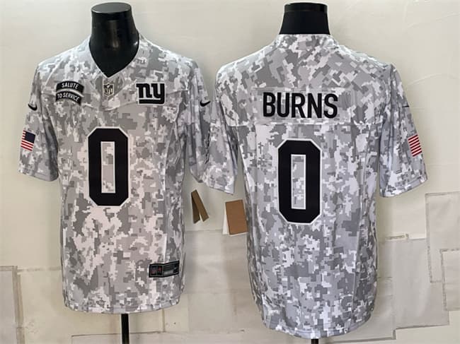 New York Giants #0 Brian Burns 2024 F.U.S.E. Arctic Camo Salute to Service Limited Football Stitched Jersey