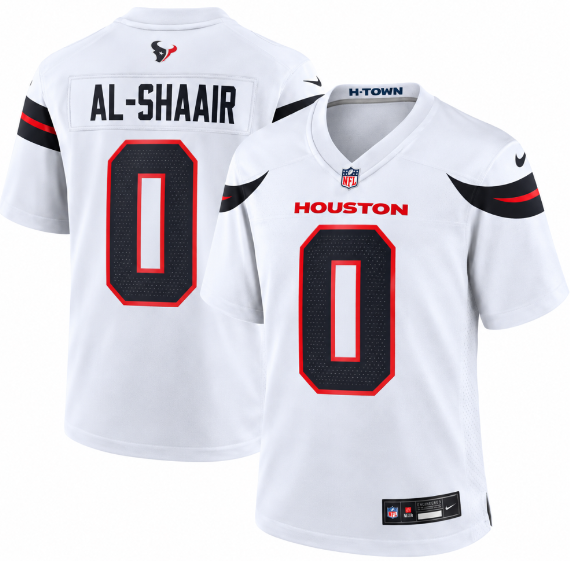 Houston Texans #0 Azeez Al-Shaair White Vapor Limited Football Stitched Jersey