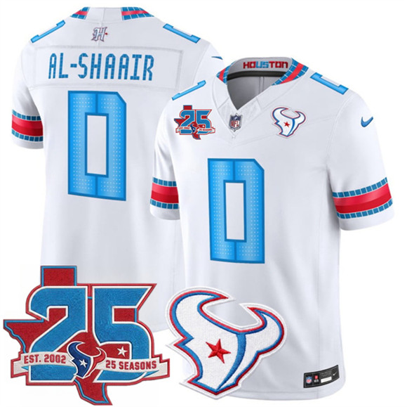 Houston Texans #0 Azeez Al-Shaair White 2026 25th Anniversary Patch F.U.S.E. Rivalries Collection Limited Football Stitched Jersey
