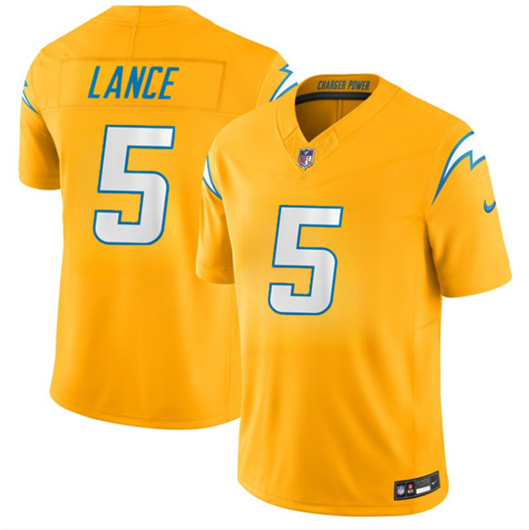Los Angeles Chargers #5 Trey Lance Gold 2026 F.U.S.E. Alternate Vapor Limited Football Stitched Jersey