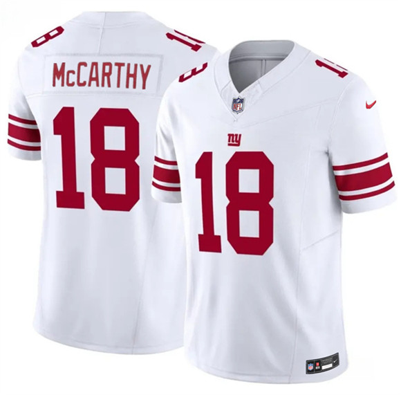 New York Giants #18 J.J. McCarthy White 2026 F.U.S.E. Vapor Untouchable Limited Football Stitched Jersey