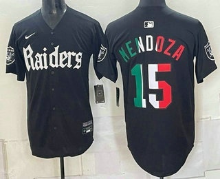 Las Vegas Raiders #15 Fernando Mendoza Black Mexico Gothic Sin City Shadows Edition Vapor Limited Jersey