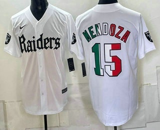 Las Vegas Raiders #15 Fernando Mendoza White Mexico Gothic Sin City Shadows Edition Vapor Limited Jersey