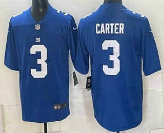 New York Giants #3 Abdul Carter Limited Blue Vapor Jersey