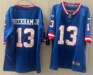 New York Giants #13 Odell Beckham Jr Limited Blue Throwback Vapor Jersey