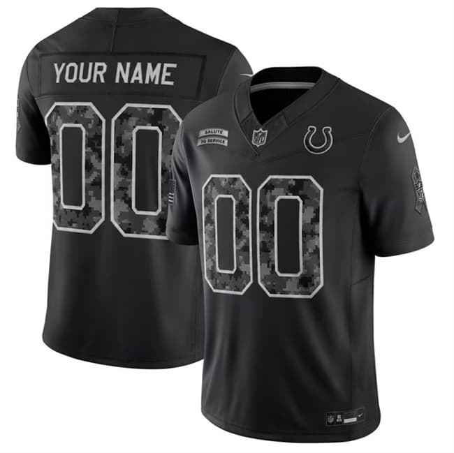 Indianapolis Colts Active Player Custom Black F.U.S.E. 2026 Salute to Service Limited Football Stitched Jersey