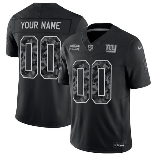 New York Giants Active Player Custom Black F.U.S.E. 2026 Salute to Service Limited Football Stitched Jersey New York Giants Active Player Custom Black F.U.S.E. 2026 Salute to Service Limited Football Stitched Jersey
