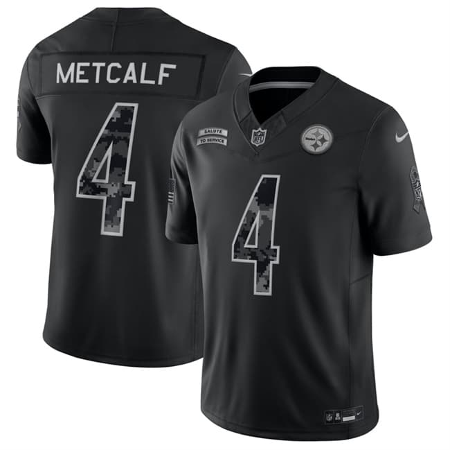 Pittsburgh Steelers #4 DK Metcalf Black F.U.S.E. 2026 Salute to Service Limited Football Stitched Jersey Pittsburgh Steelers #4 DK Metcalf Black F.U.S.E. 2026 Salute to Service Limited Football Stitched Jersey