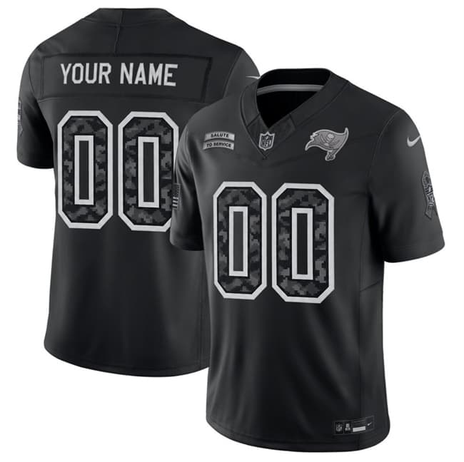 Tampa Bay Buccaneers Active Player Custom Black F.U.S.E. 2026 Salute to Service Limited Football Stitched Jersey Tampa Bay Buccaneers Active Player Custom Black F.U.S.E. 2026 Salute to Service Limited Football Stitched Jersey
