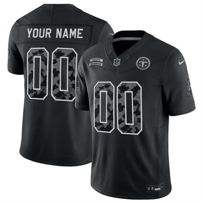 Tennessee Titans Active Player Custom Black F.U.S.E. 2026 Salute to Service Limited Football Stitched Jersey Tennessee Titans Active Player Custom Black F.U.S.E. 2026 Salute to Service Limited Football Stitched Jersey