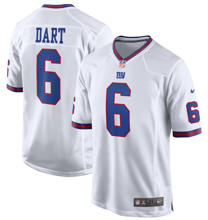 New York Giants Jaxson Dart Nike White Alternate Vintage White Game Jersey