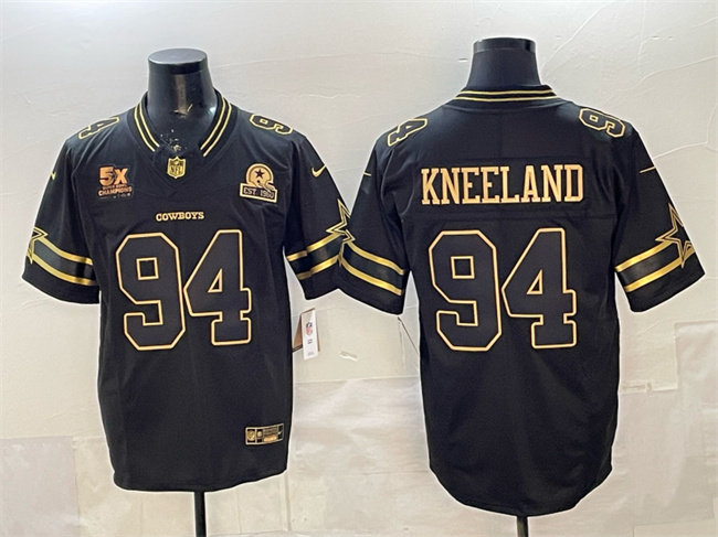 Dallas Cowboys #94 Marshawn Kneeland Black Gold 2025 F.U.S.E. With 5x Super Bowl Champions & Established In 1960 Patch Vapor Limited Stitched Football Jersey Dallas Cowboys #94 Marshawn Kneeland Black Gold 2025 F.U.S.E. With 5x Super Bowl Champions & Established In 1960 Patch Vapor Limited Stitched Football Jersey