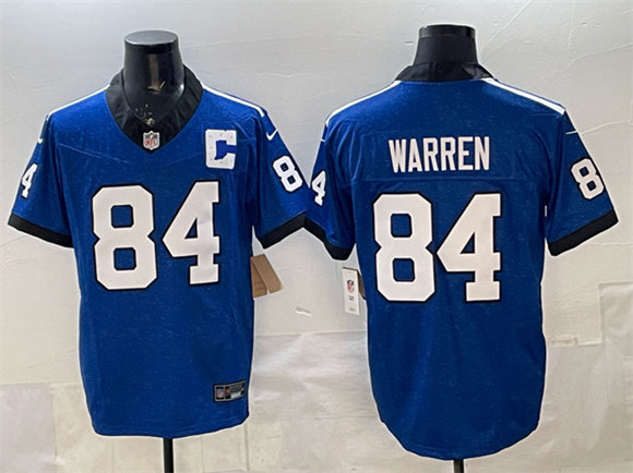 Indianapolis Colts #84 Tyler Warren Blue 2025 F.U.S.E. Throwback Vapor Limited Football Stitched Jersey