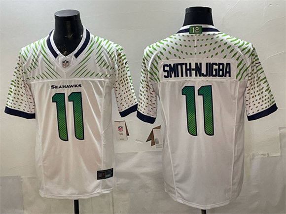 Seattle Seahawks #11 Jaxon Smith-Njigba White 2025 F.U.S.E. ??Rivalries?? Vapor Untouchable Limited Football Stitched Jersey