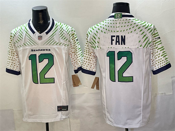 Seattle Seahawks #12 Fan White 2025 F.U.S.E. ??Rivalries?? Vapor Untouchable Limited Football Stitched Jersey
