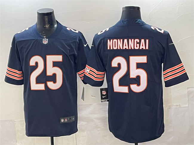 Chicago Bears #25 Kyle Monangai Navy Vapor Untouchable Football Stitched Jersey