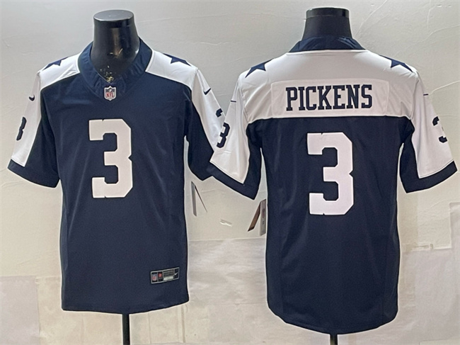 Dallas Cowboys #3 George pickens Navy F.U.S.E. Thanksgiving Vapor Limited Stitched Football Jersey