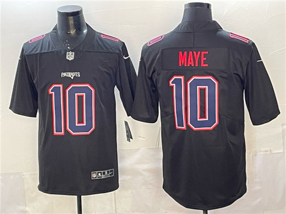 New England Patriots #10 Drake Maye Black Fashion Vapor Untouchable Limited Football Stitched Jersey