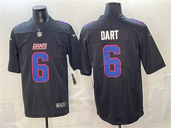 New York Giants #6 Jaxson Dart Black Fashion Vapor Untouchable Limited Football Stitched Jersey