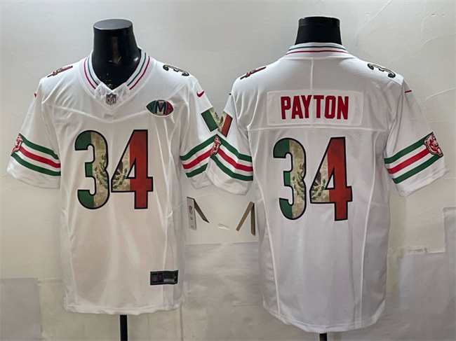 Chicago Bears #34 Walter Payton White Mexico F.U.S.E. With VMH Patch Stitched Football Jersey Chicago Bears #34 Walter Payton White Mexico F.U.S.E. With VMH Patch Stitched Football Jersey
