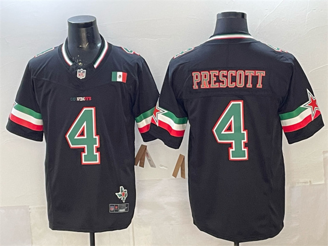 Dallas Cowboys #4 Dak Prescott 2024 Mexico Black F.U.S.E. Stitched Football Jersey
