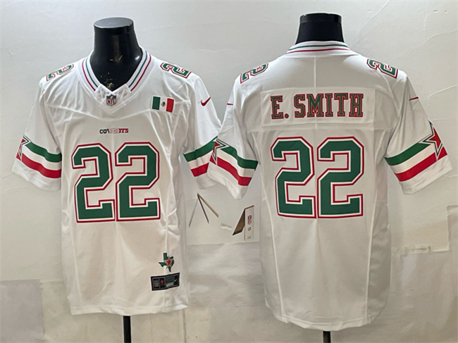 Dallas Cowboys #22 Emmitt Smith 2024 Mexico White F.U.S.E. Stitched Football Jersey