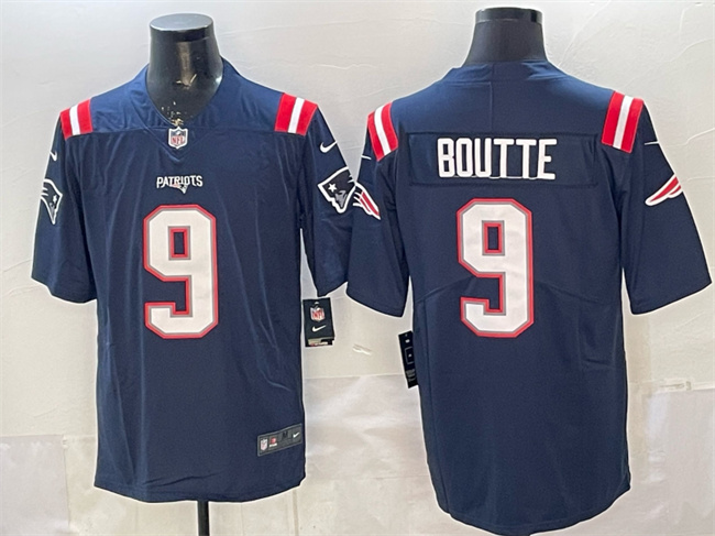 New England Patriots #9 Kayshon Boutte Navy Vapor Limited Stitched Football Jersey