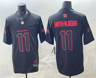 Seattle Seahawks #11 Jaxon Smith-Njigba Limited Black Stranger Things Stuck In The Upside Down Football Jersey