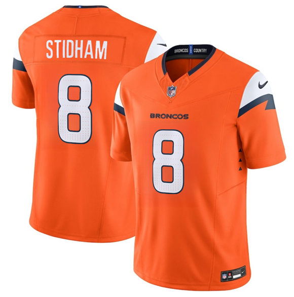 Denver Broncos #8 Jarrett Stidham Orange 2025 F.U.S.E. Vapor Limited Football Stitched Jersey