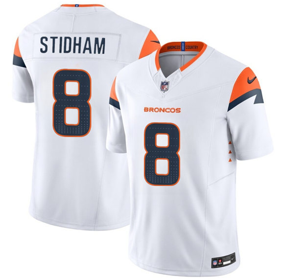 Denver Broncos #8 Jarrett Stidham White 2025 F.U.S.E. Vapor Limited Football Stitched Jersey