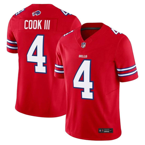 Buffalo Bills #4 James Cook III Red 2025 F.U.S.E. Vapor Untouchable Limited Football Stitched Jersey