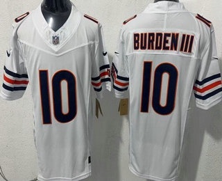 Chicago Bears #10 Luther Burden III Limited White FUSE Vapor Jersey