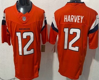 Denver Broncos #12 Rj Harvey Limited Orange FUSE Vapor Jersey