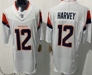 Denver Broncos #12 Rj Harvey Limited White FUSE Vapor Jersey