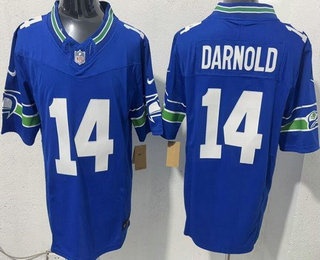 Seattle Seahawks #14 Sam Darnold Limited Blue FUSE Vapor Jersey