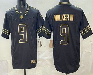 Seattle Seahawks #9 Kenneth Walker III Black Gold FUSE Vapor Limited Stitched Jersey