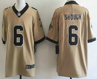 New Orleans Saints #6 Tyler Shough Limited Gold Alternate Vapor Jersey