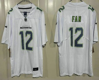 Seattle Seahawks #12 Fan Limited White Fashion Vapor Jersey Seattle Seahawks #12 Fan Limited White Fashion Vapor Jersey