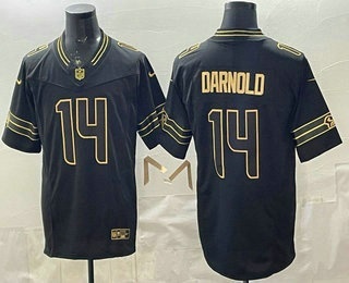 Seattle Seahawks #14 Sam Darnold Limited Black Gold FUSE Vapor Jersey Seattle Seahawks #14 Sam Darnold Limited Black Gold FUSE Vapor Jersey