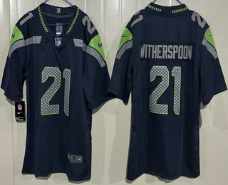 Seattle Seahawks #21 Devon Witherspoon Limited Navy Vapor Jersey