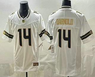Seattle Seahawks #14 Sam Darnold Limited White Gold FUSE Vapor Jersey Seattle Seahawks #14 Sam Darnold Limited White Gold FUSE Vapor Jersey