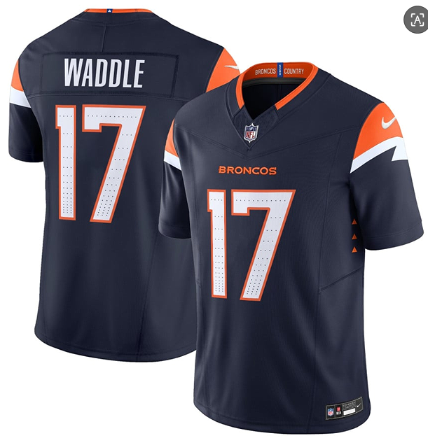 Denver Broncos #17 Jaylen Waddle Navy 2026 F.U.S.E. Vapor Limited Stitched Football Jersey