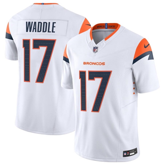 Denver Broncos #17 Jaylen Waddle White 2026 F.U.S.E. Vapor Limited Stitched Football Jersey