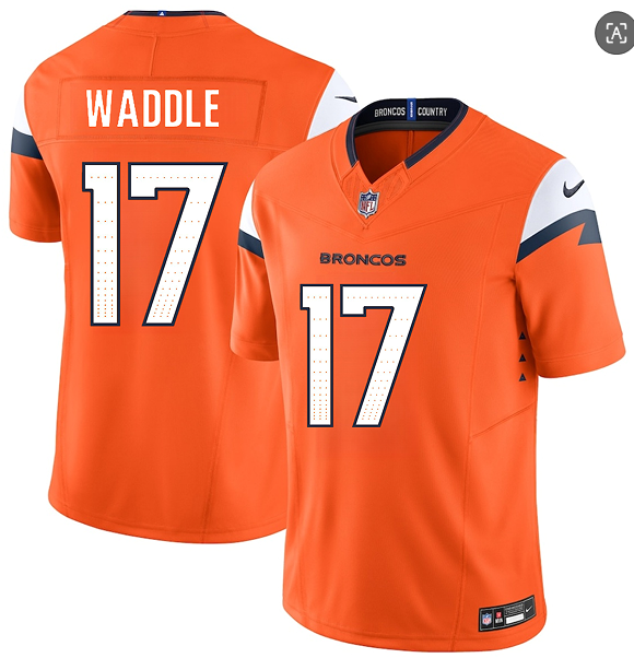 Denver Broncos #17 Jaylen Waddle Orange 2026 F.U.S.E. Vapor Limited Stitched Football Jersey