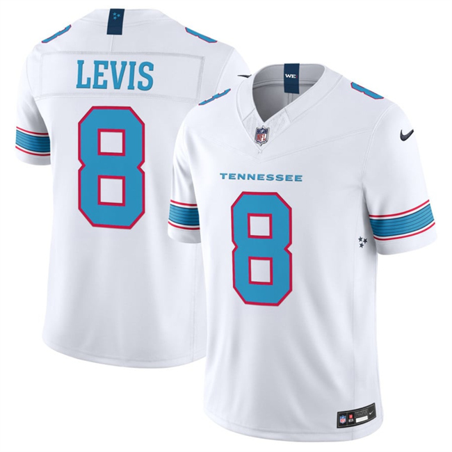 Tennessee Titans #8 Will Levis White 2026 F.U.S.E. Vapor Limited Stitched Football Jersey
