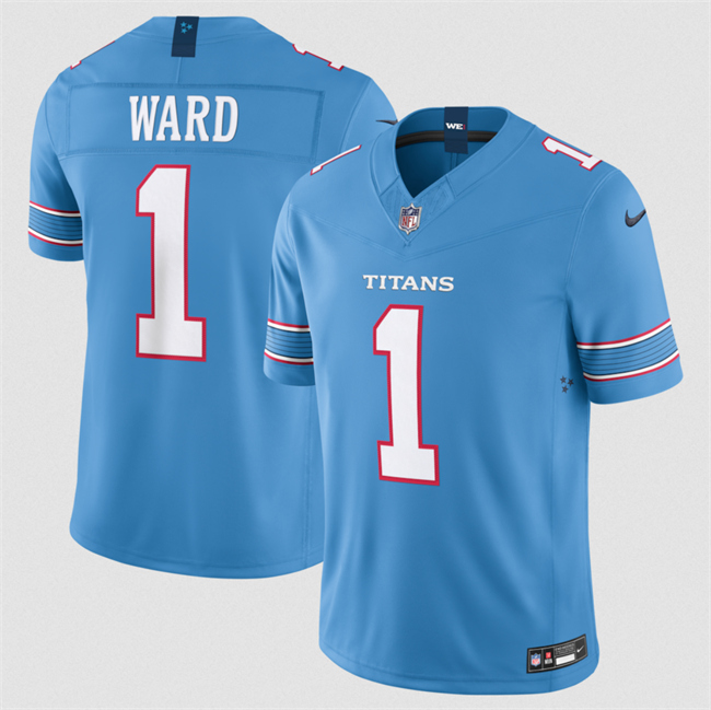 Tennessee Titans #1 Cameron Ward Light Blue 2026 F.U.S.E. Vapor Limited Stitched Football Jersey