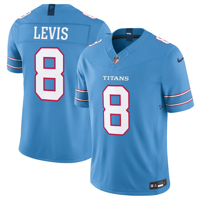 Tennessee Titans #8 Will Levis Light Blue 2026 F.U.S.E. Vapor Limited Stitched Football Jersey